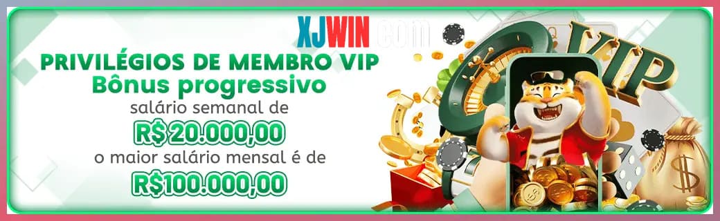 XJWIN bônus — cashback 15 por cento e níveis VIP